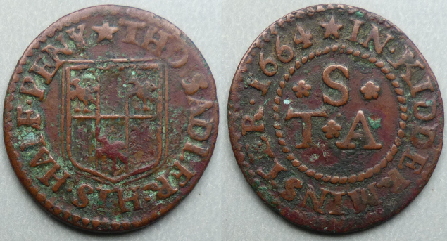 Kidderminster, Tho Sadler 1664 halfpenny Kidderminster, Tho Sadler 1664 halfpenny
